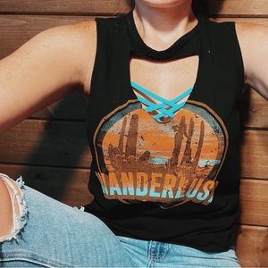 Cutout Wanderlust Tank Top